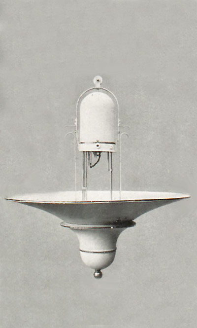AEG Bogenlampen für Gleichstrom, Entwurf von Peter Behrens 1907.