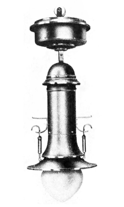 AEG Sparbogenlampe, Entwurf von Peter Behrens 1907.