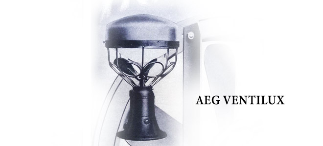 „AEG-Ventilux“ einer Ventilator-Leuchten Kombination, 1929
