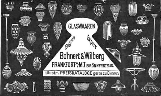 Bohnert & Wilberg Anzeige für Glaswaren.
Erscheinungstermin 1906. 