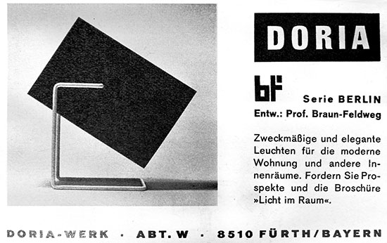 Modell 103, Tischleuchte „Panke“ aus der Serie Berlin. 1962.