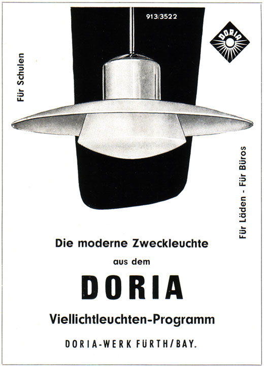 DORIA Anzeige Viellichtleuchten Programm
Erscheinungstermin 1958.