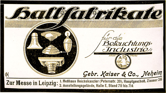 Kaiser Anzeige für Halbfabrikate
Erscheinungstermin 1922. 