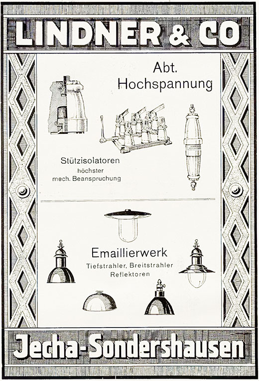 Lindner Anzeige Emaillierwerk, Tiefstrahler, Breitstrahler , Reflektoren 1928