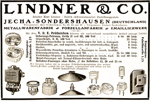 Lindner Anzeige Metallwarenfabrik, Porzellanfabrik, Emaillierwerk 1923 