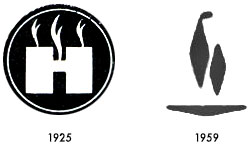 Hillebrand Leuchten Logo, Marke 1925 und 1959