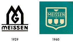Meissner Glasraffinerie GmbH Logo, Marke 1929 und 1960
