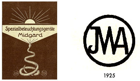 MIDGARD-Licht GmbH  Logo, Marke 1925