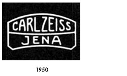 Carl Zeiss 
Jena Logo, Marke 1950